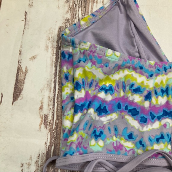 Time & Tru Bikini Top Multicolored Tie Dye Sz Large(12-14) - Picture 5 of 9